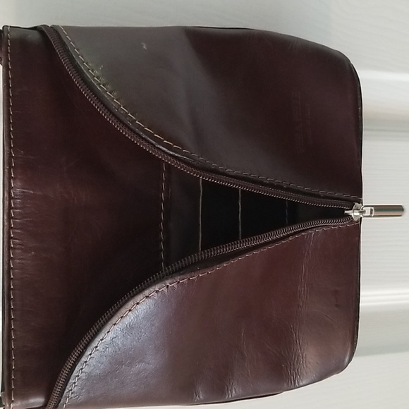 Vera Pelle dark brown crossbody purse approx 7x8 inches - Picture 6 of 15